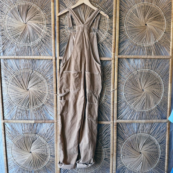 Aritzia Sunday Best Corduroy Tan Brown Overalls SZ: S - Picture 5 of 7